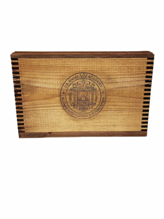 Official USNA Alumni Association laser engraved logo Keepsake Memory Box