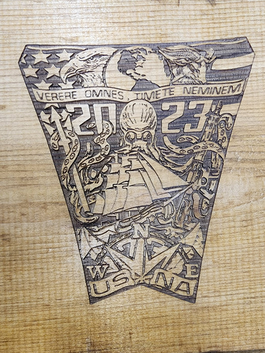 Limited Edition - USNA Class of 2023 class crest and USNA logo engraved Memory Box